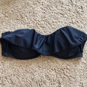 Hollister Black Ruffle Strapless Bikini Top